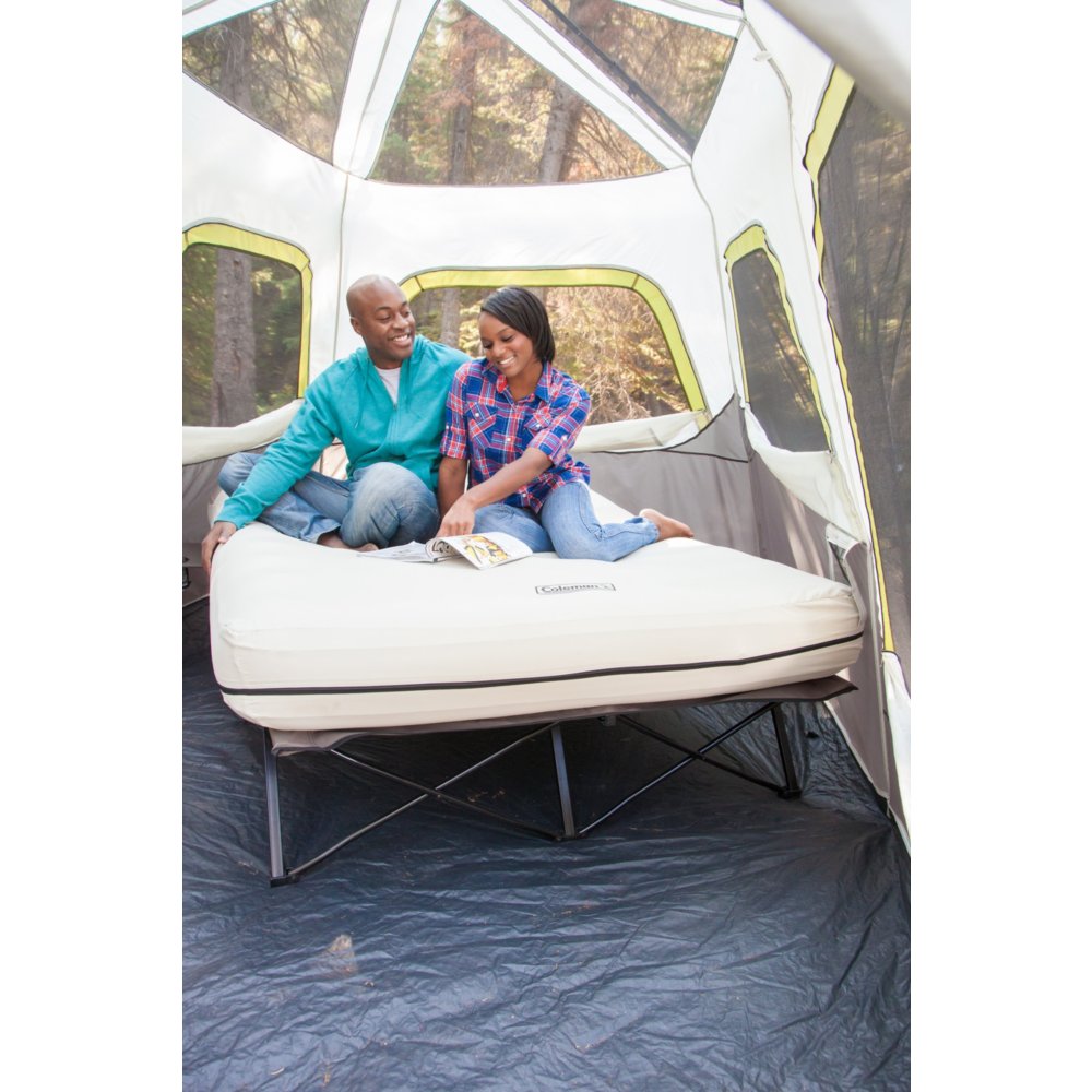 Camping cot and store mattress